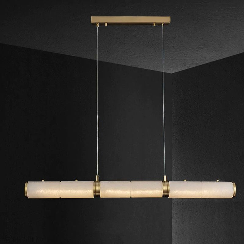 Alabaster Pillar Linear Chandelier-Momo Lighting