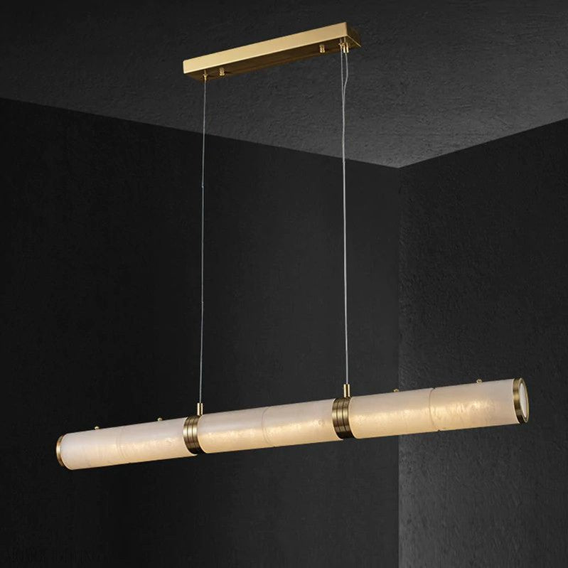 Alabaster Pillar Linear Chandelier-Momo Lighting