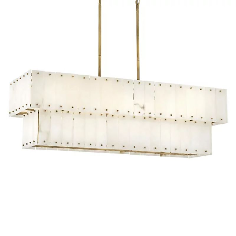 Alabaster Rancho 2-Tier Linear Chandelier-Momo Lighting