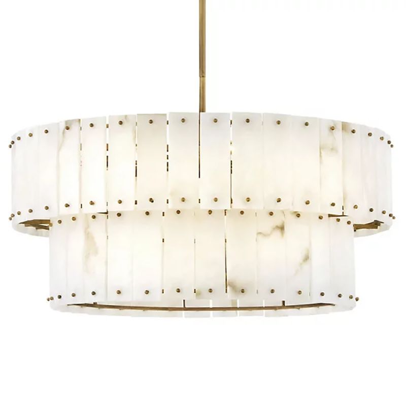 Alabaster Rancho 2-Tier Round Chandelier (34.25"D )-Momo Lighting