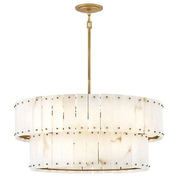 Alabaster Rancho 2-Tier Round Chandelier (34.25"D )-Momo Lighting