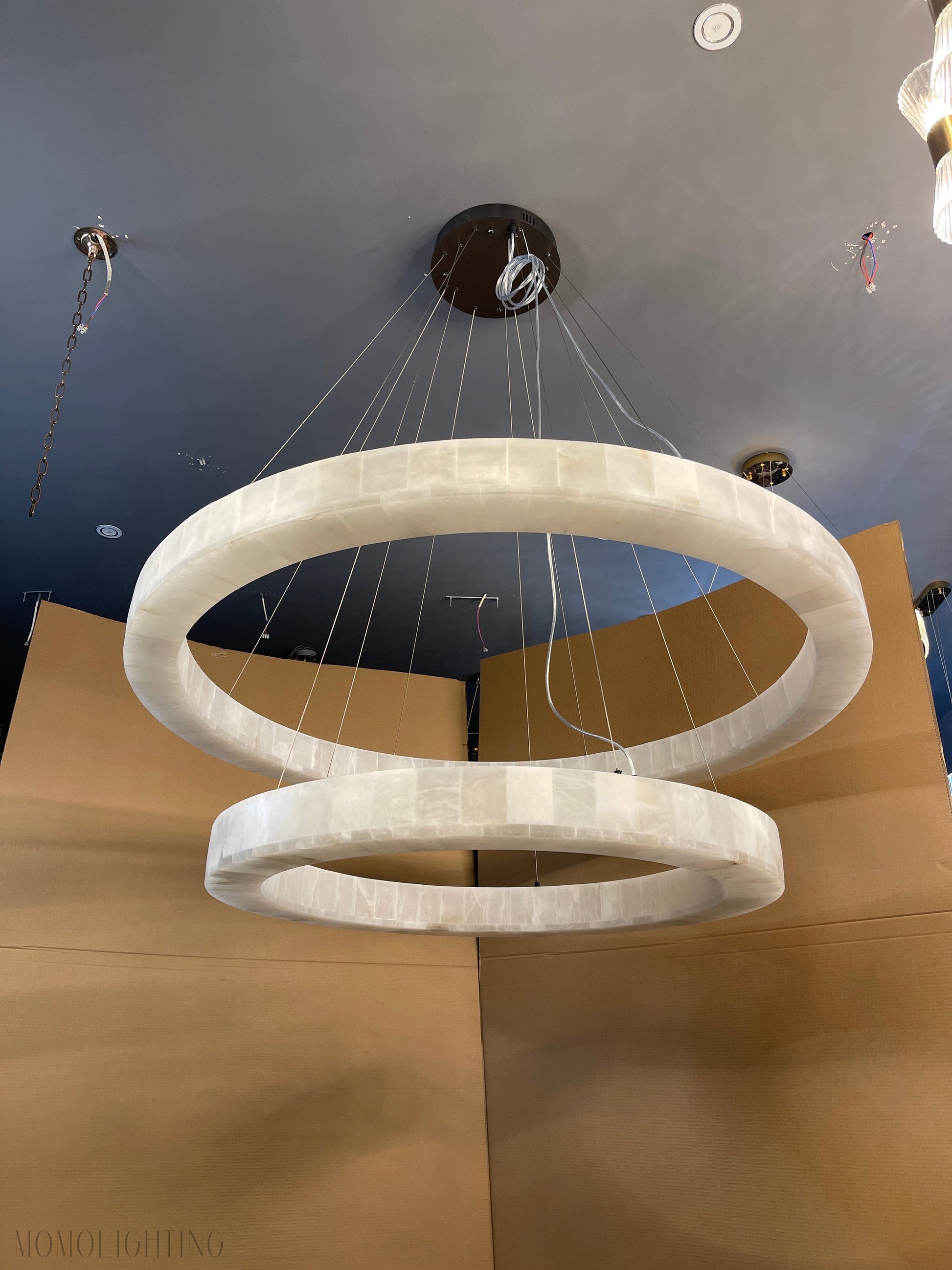 Alabaster Rivage Round Chandelier 31"-Momo Lighting