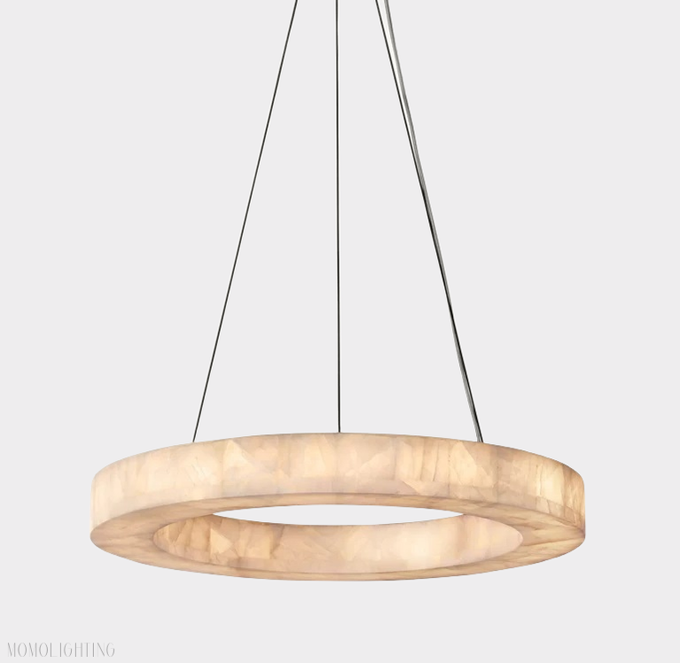 Alabaster Rivage Round Chandelier 31"-Momo Lighting
