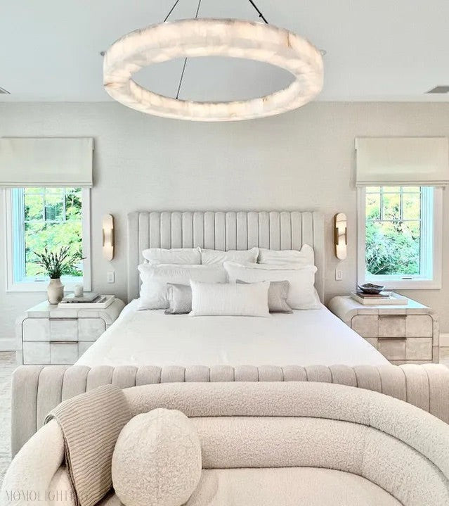 Alabaster Rivage Round Chandelier 40"-Momo Lighting