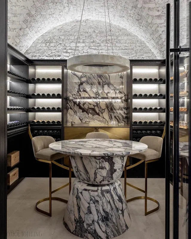 Alabaster Rivage Round Chandelier 60"-Momo Lighting