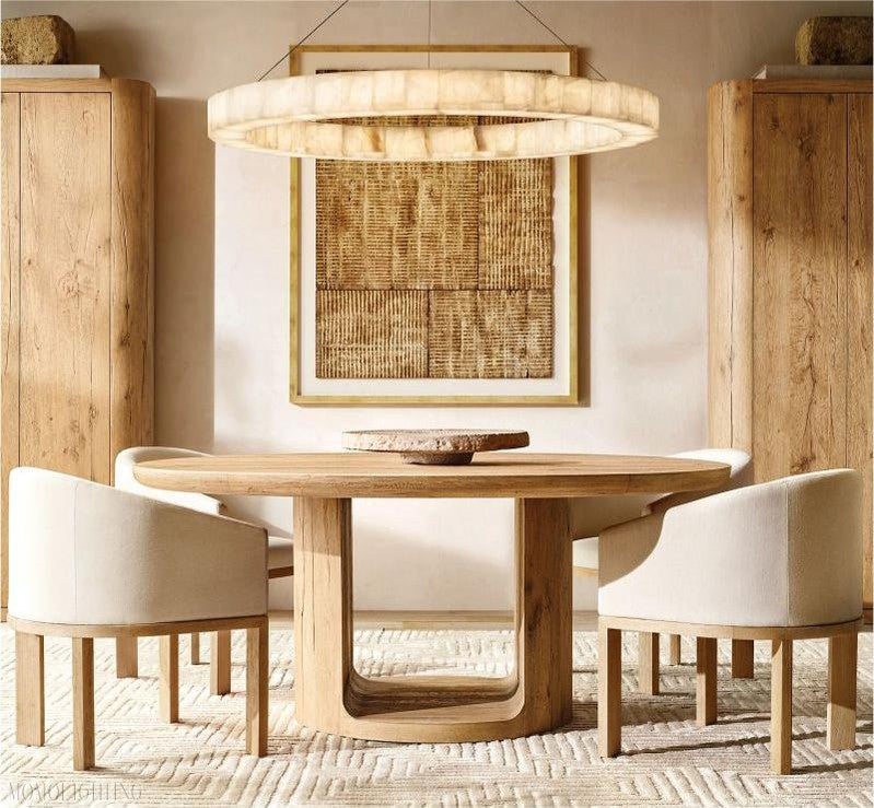 Alabaster Riven Round Chandelier 31"-Momo Lighting