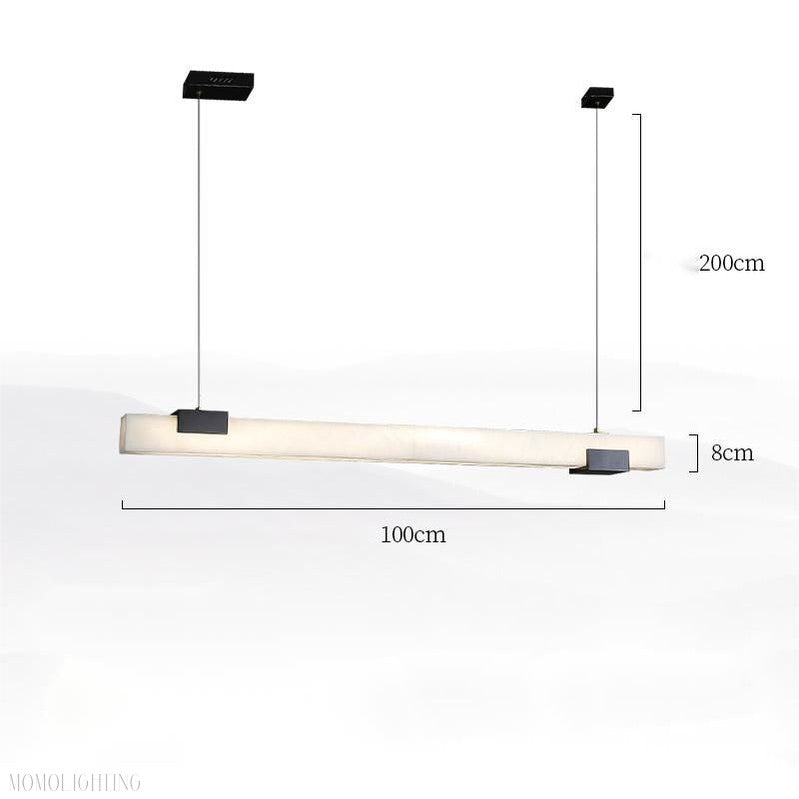 Alabaster Square Pillar Dining Chandelier-Momo Lighting