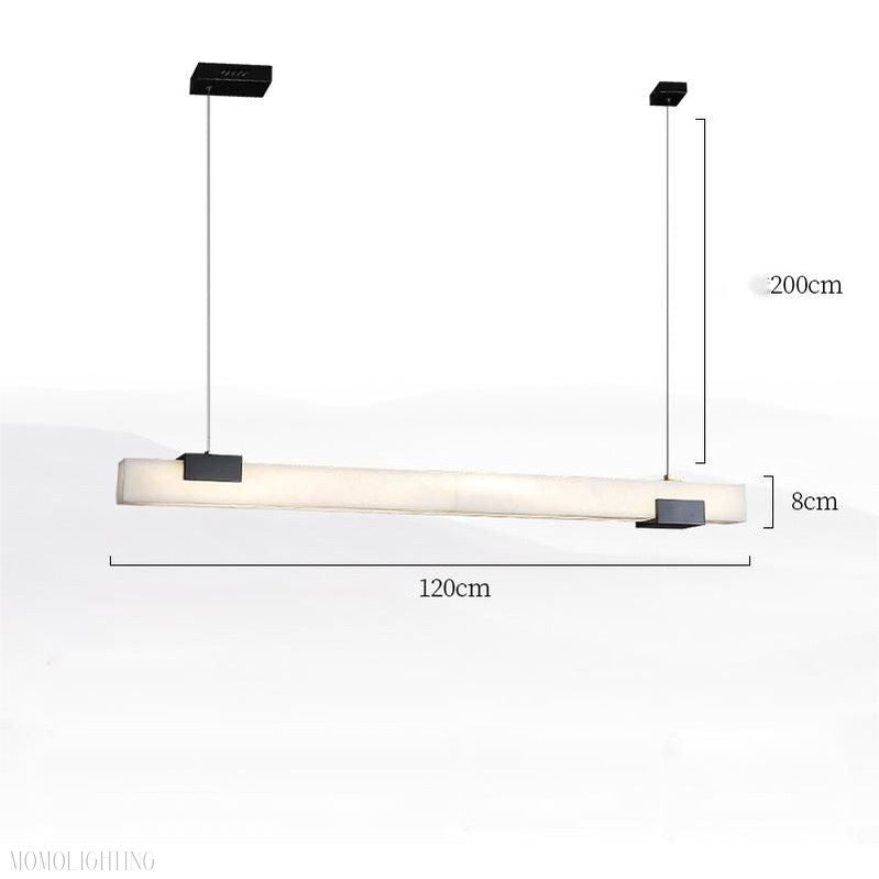 Alabaster Square Pillar Dining Chandelier-Momo Lighting