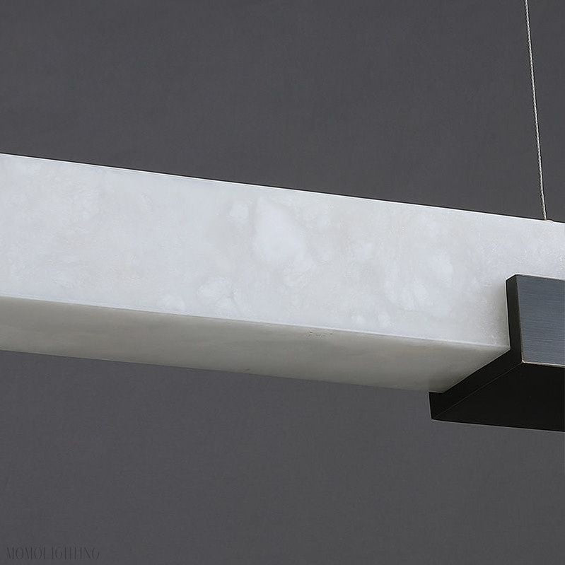 Alabaster Square Pillar Dining Chandelier-Momo Lighting
