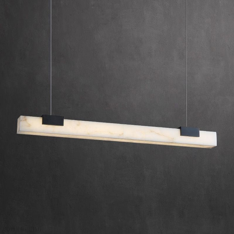 Alabaster Square Pillar Dining Chandelier-Momo Lighting