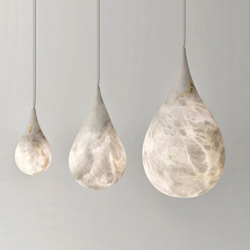 Alabaster Raindrop Pendant Lighting, Dining Table Pendant