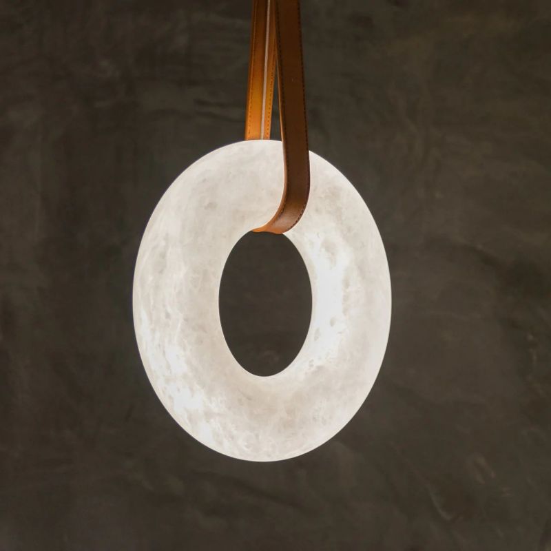 Olso Alabaster Halo Chandelier Round Pendant Light