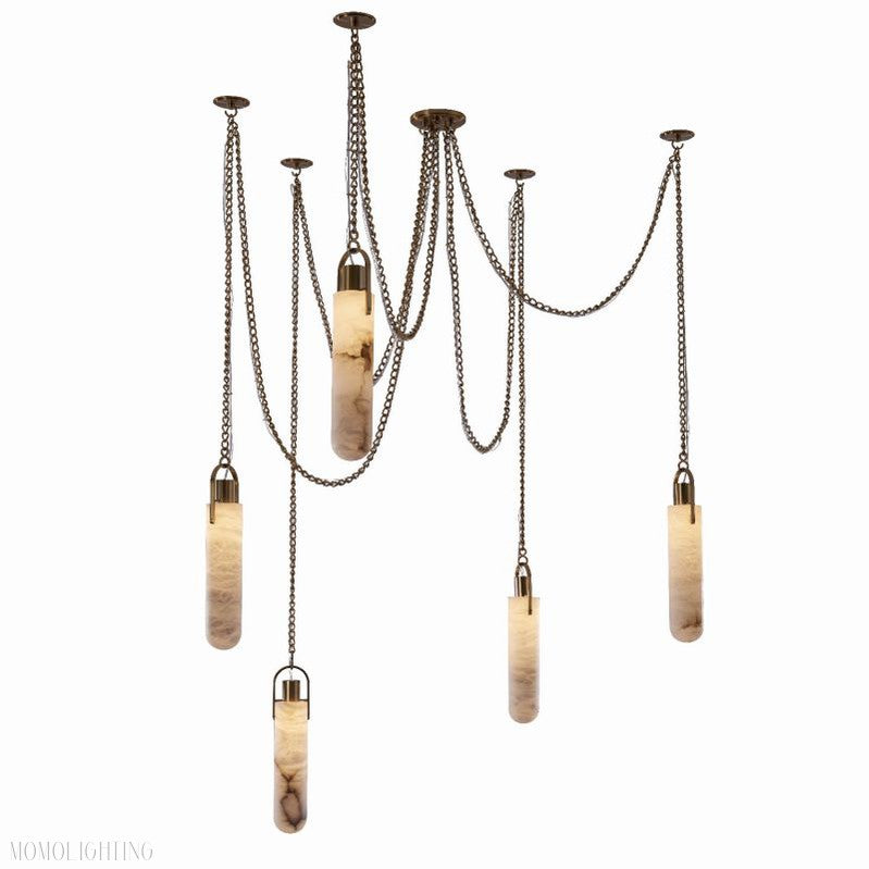 Della Flint 5-Light Alabaster Cluster Chandelier