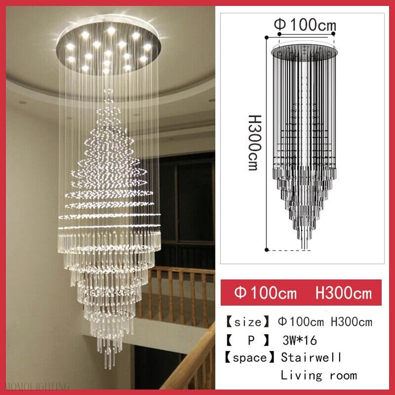 Albert Crystal Foyer & Staircase Chandelier 23" 31" 39" 47" D-Momo Lighting