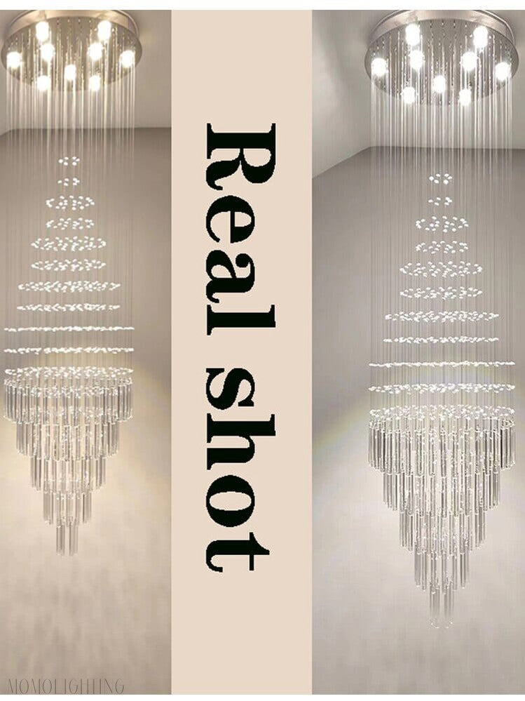 Albert Crystal Foyer & Staircase Chandelier 23" 31" 39" 47" D-Momo Lighting