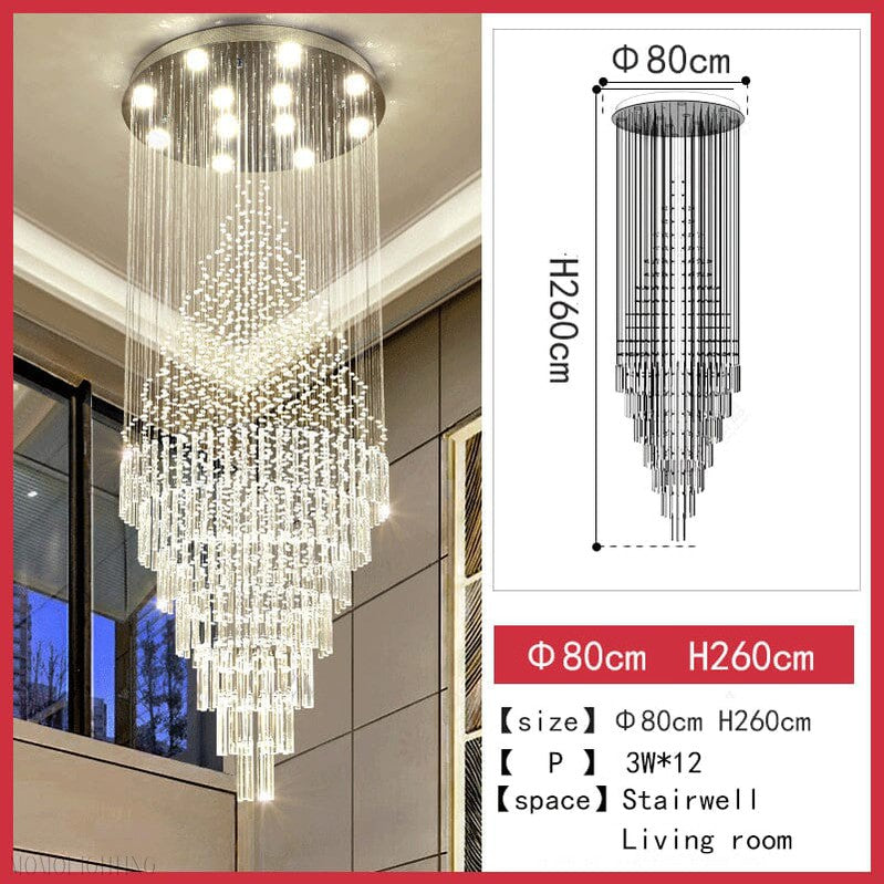 Albert Crystal Foyer & Staircase Chandelier 23" 31" 39" 47" D-Momo Lighting