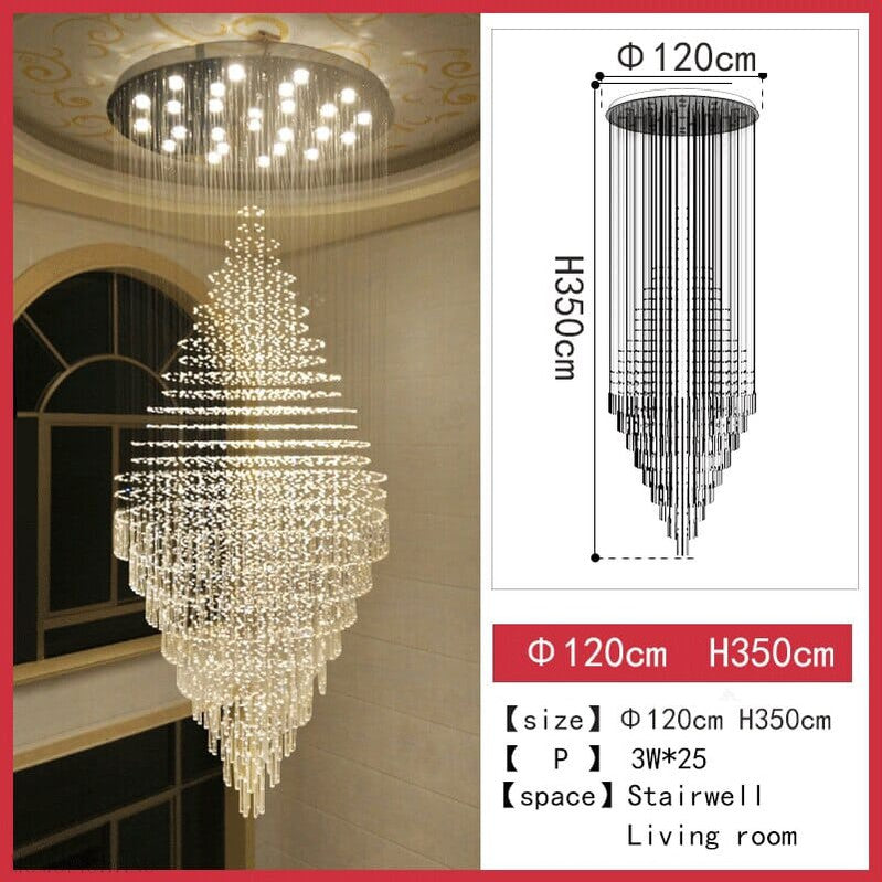 Albert Crystal Foyer & Staircase Chandelier 23" 31" 39" 47" D-Momo Lighting