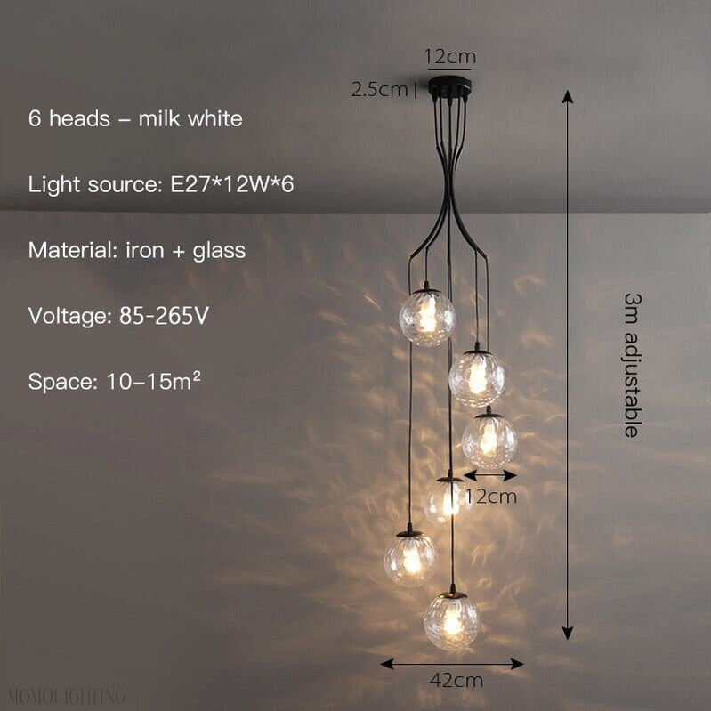 Alliyana Foyer & Staircase Chandelier 15" 16" 22"-Momo Lighting