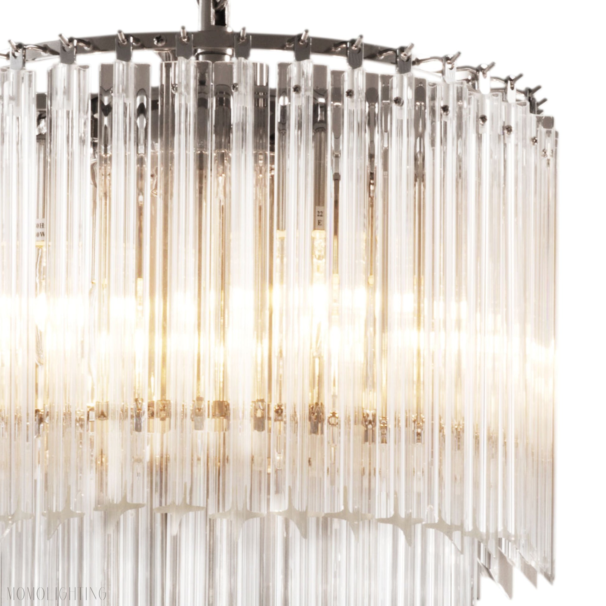 Alpina Modern Glass Chandelier - [Nickel]-Momo Lighting