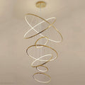 Amina Gold Multi Rings Chandelier for Lobby Villa