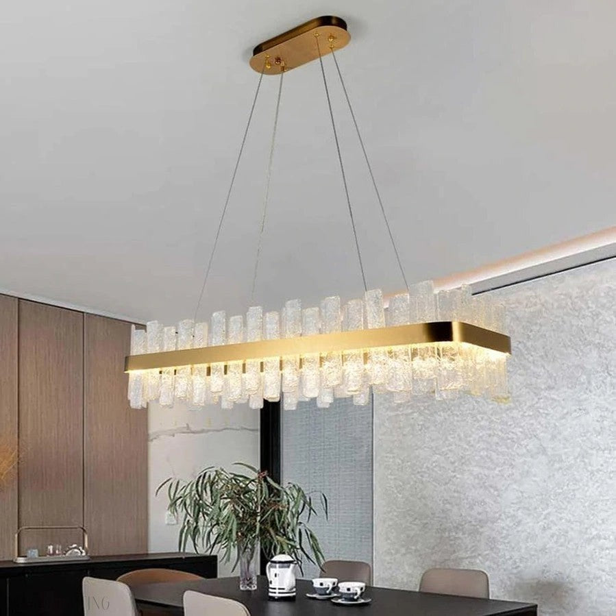 Andrea Rectangular Crystal Chandelier-Momo Lighting