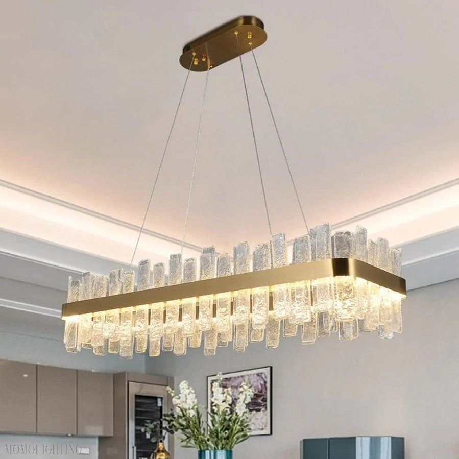 Andrea Rectangular Crystal Chandelier-Momo Lighting