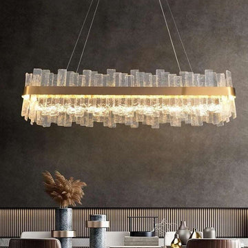 Andrea Rectangular Crystal Chandelier-Momo Lighting