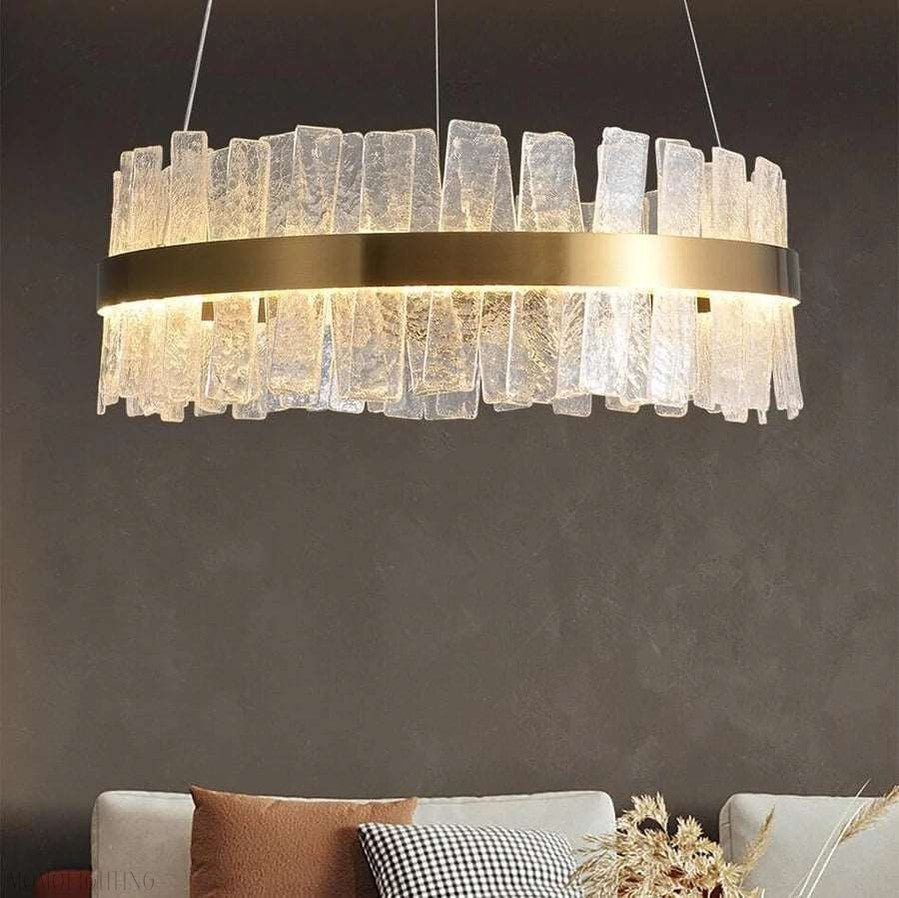 Andrea Round Crystal Chandelier-Momo Lighting