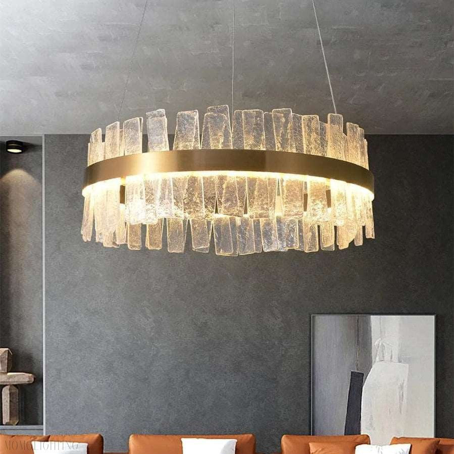 Andrea Round Crystal Chandelier-Momo Lighting