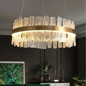 Andrea Round Crystal Chandelier-Momo Lighting