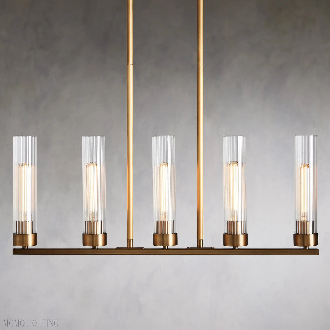 Andreas Glass Linear Chandelier Lighting