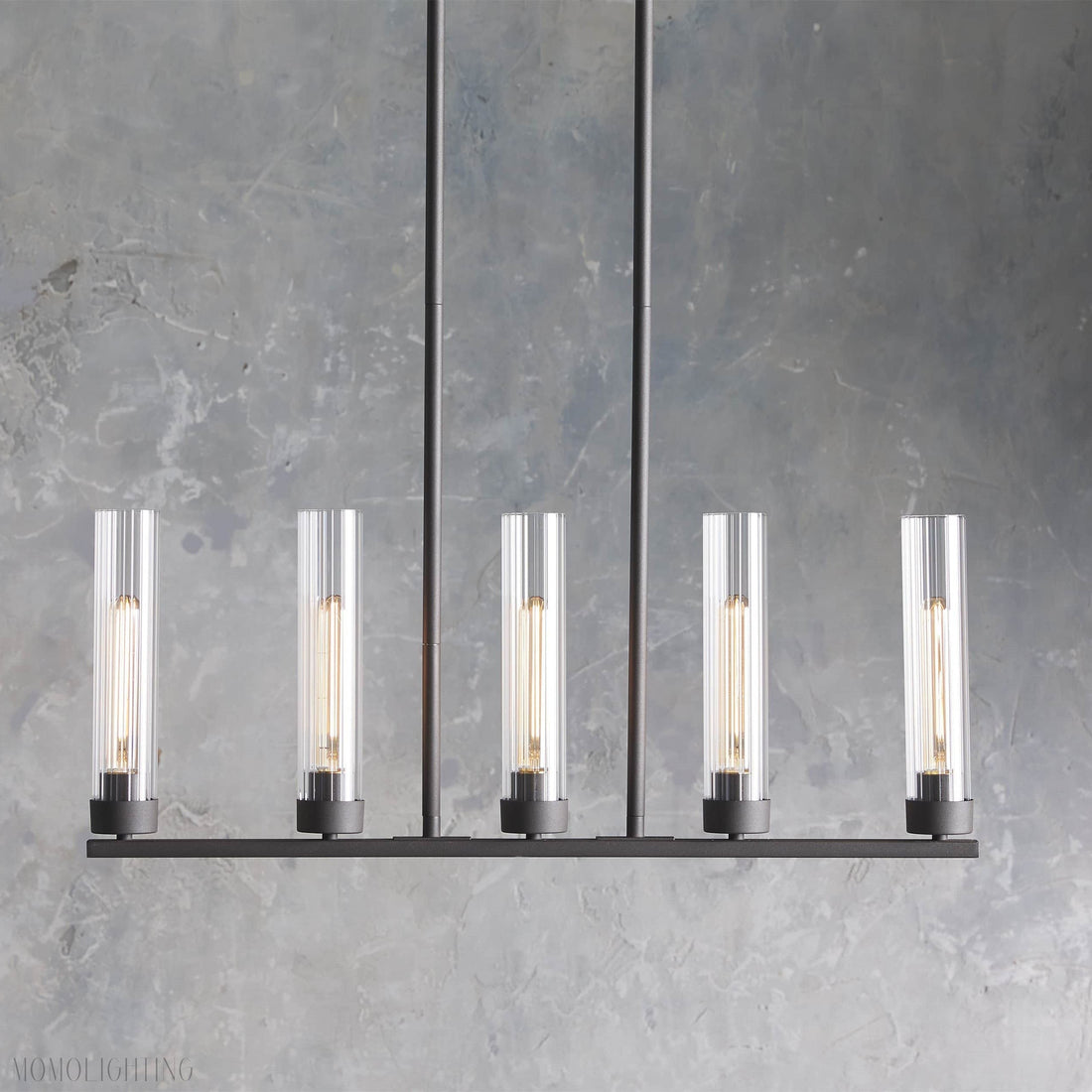 Andreas Glass Linear Chandelier Lighting-Momo Lighting