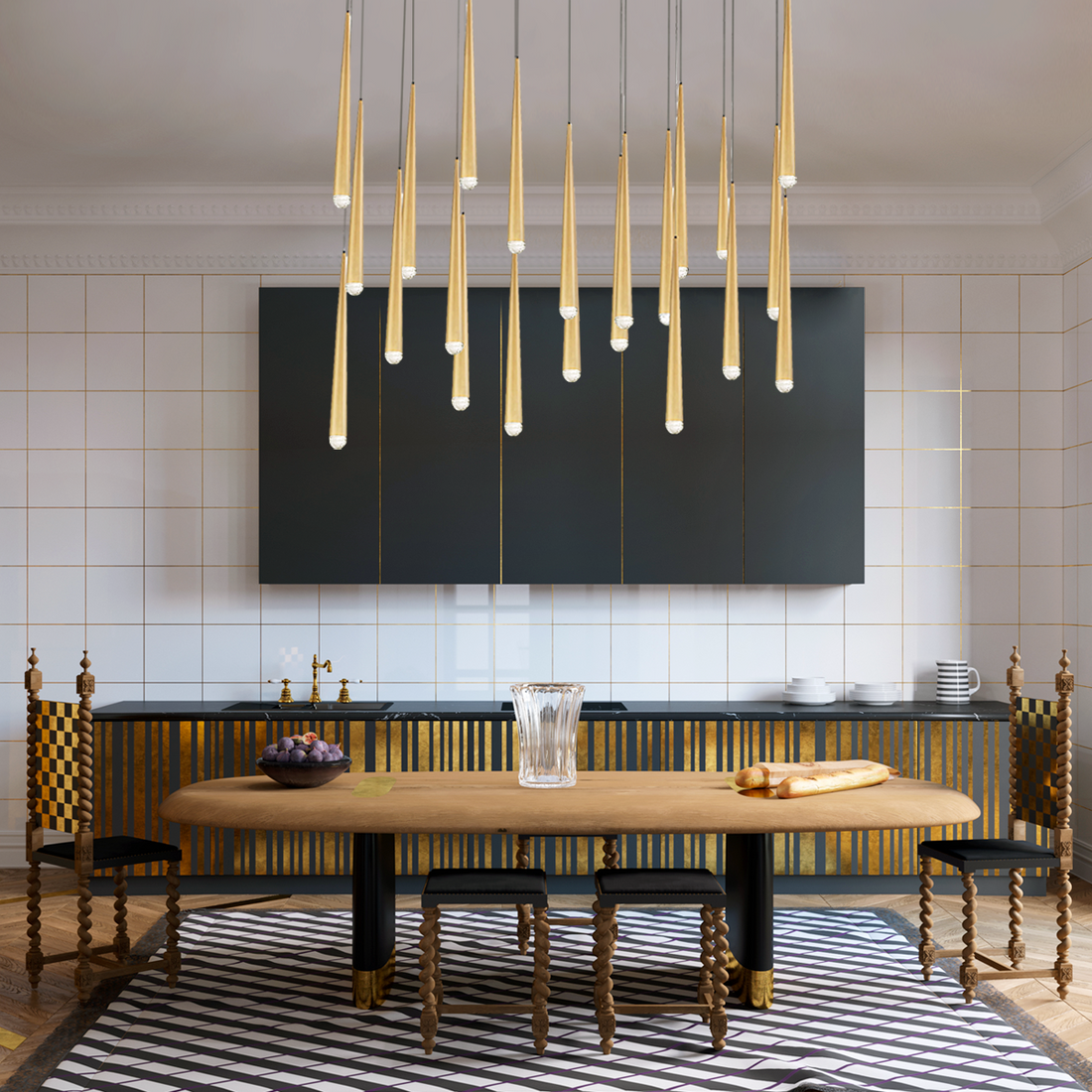 Aquitain Linear Chandelier-Momo Lighting