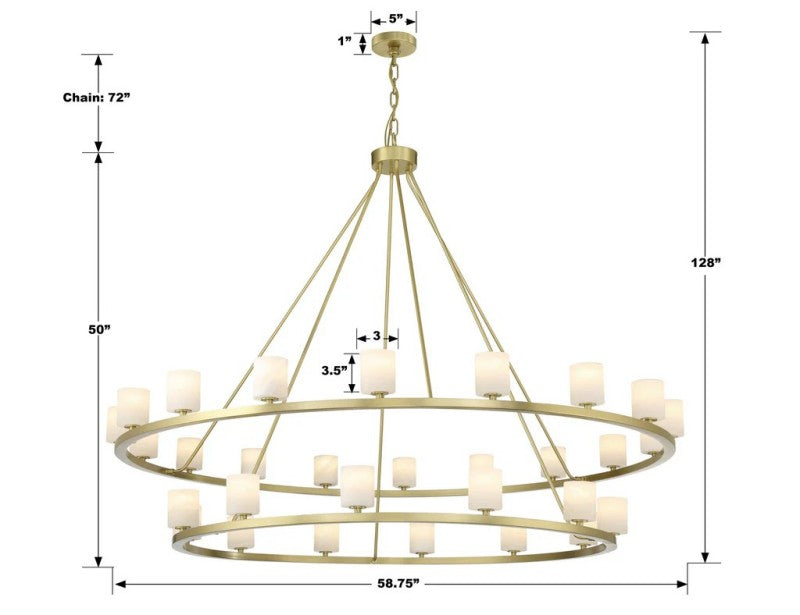 Aragon 30 Light Chandelier Alabaster-Momo Lighting