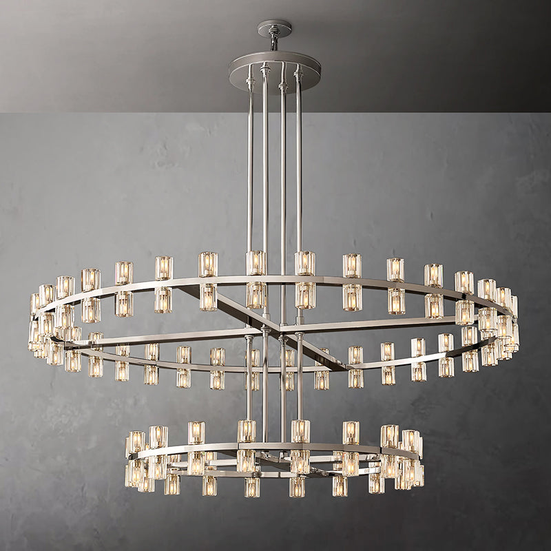 Arcachon Crystal 2-Tier Round Chandelier 60“-Momo Lighting