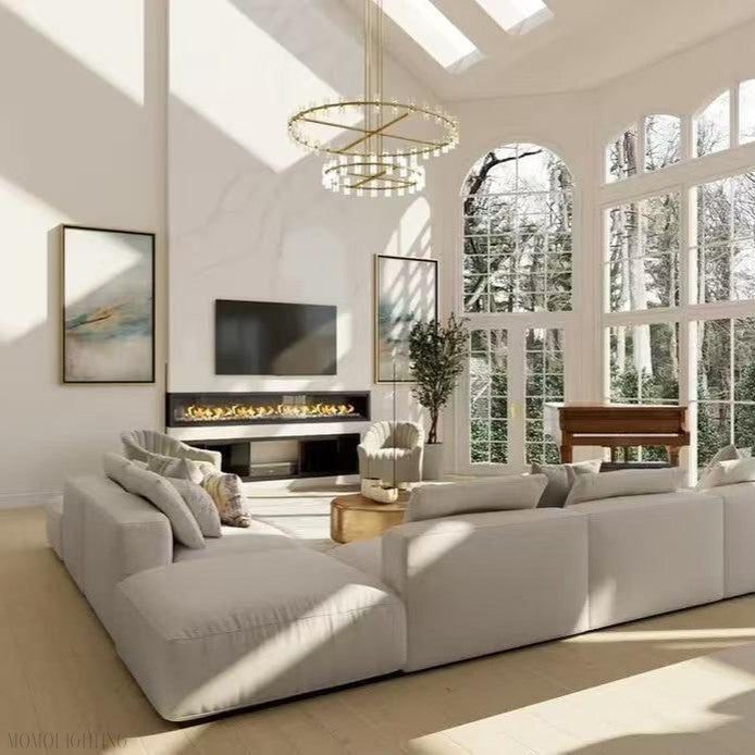 Arcachon Crystal 2-Tier Round Chandelier 60“-Momo Lighting