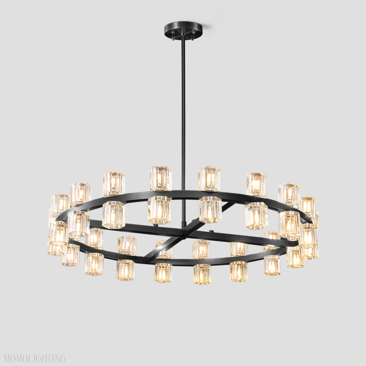 Arcachon Crystal Round Chandelier 36"-Momo Lighting