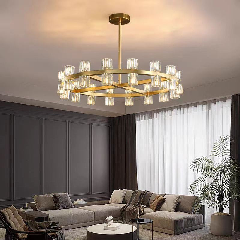 Arcachon Crystal Round Chandelier 36"-Momo Lighting