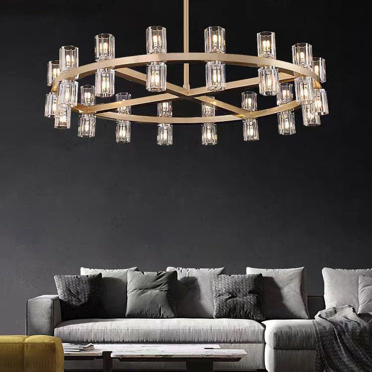 Arcachon Crystal Round Chandelier 36"-Momo Lighting