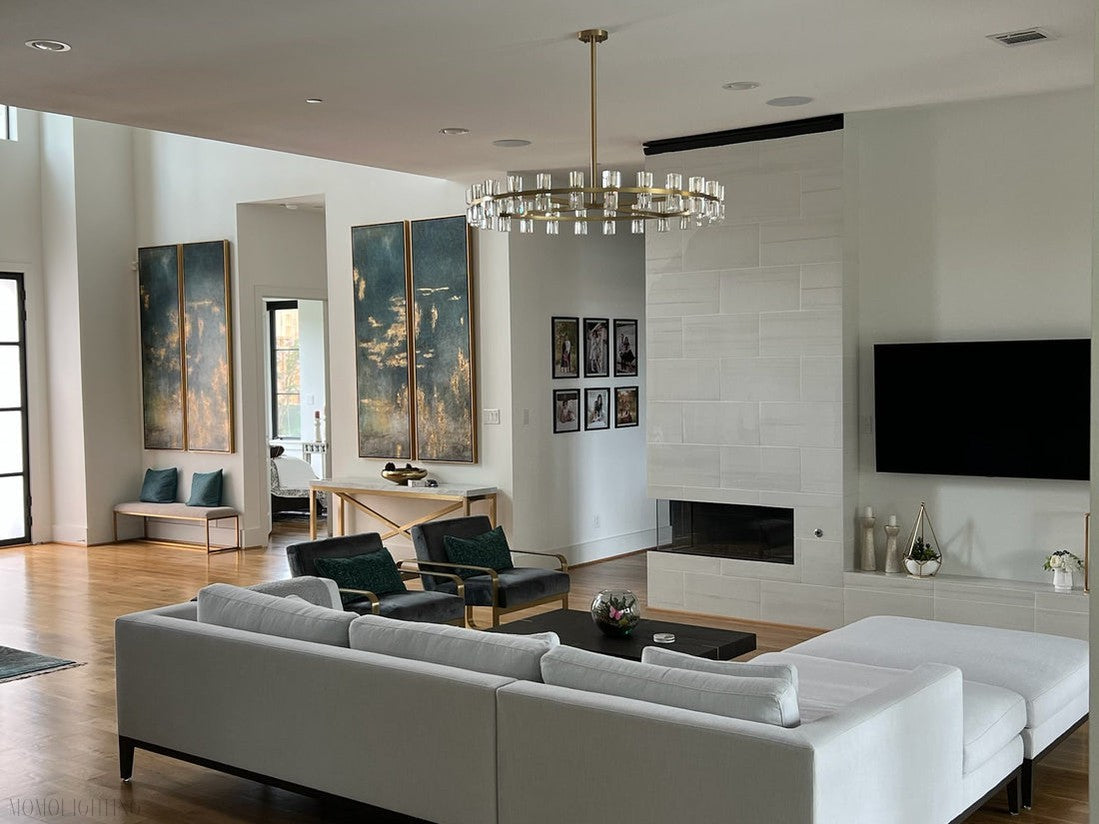 Arcachon Crystal Round Chandelier 36"-Momo Lighting