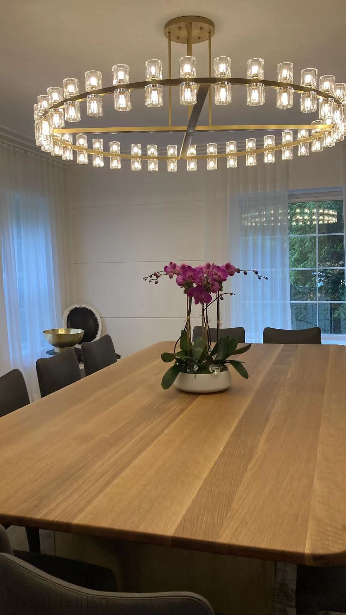 Arcachon Crystal Round Chandelier 48"-Momo Lighting