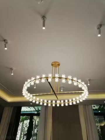 Arcachon Crystal Round Chandelier 48"-Momo Lighting