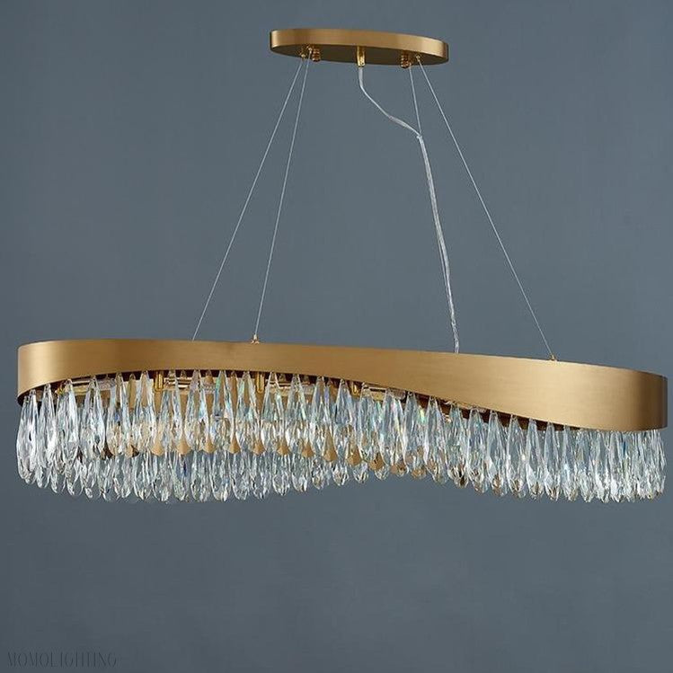 Arian Oval Crystal Chandelier-Momo Lighting