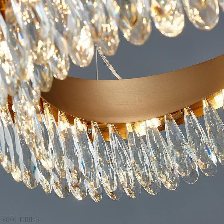 Arian Oval Crystal Chandelier-Momo Lighting