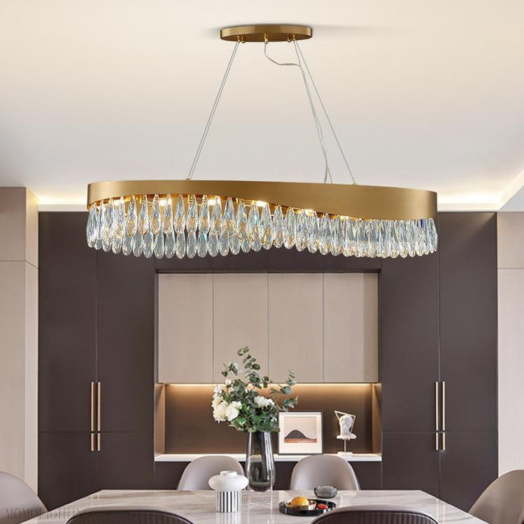 Arian Oval Crystal Chandelier-Momo Lighting