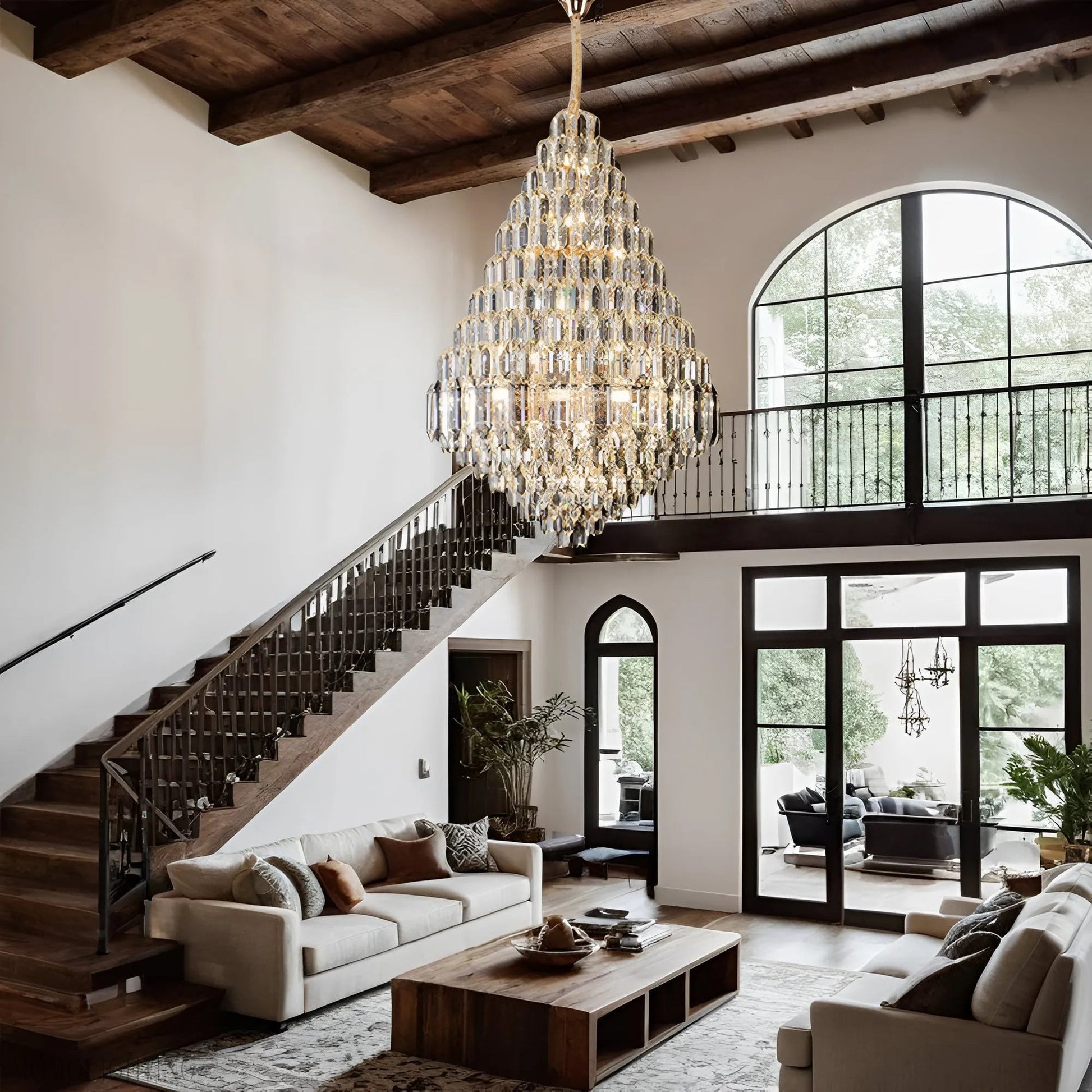 Ariana Somke And Clear Crystal Chandelier-Momo Lighting
