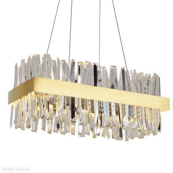 Arseni Crystal Rectangular Chandelier 43.3"-Momo Lighting