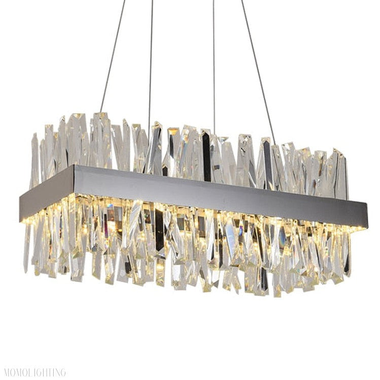 Arseni Crystal Rectangular Chandelier 43.3"-Momo Lighting