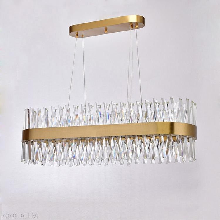 Arsenio Oval Crystal Chandelier-Momo Lighting
