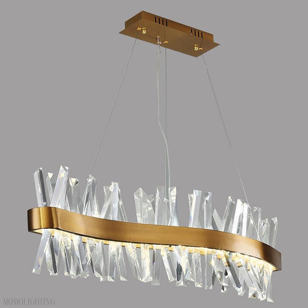 Arsenio Wave Crystal Chandelier-Momo Lighting